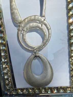 Elegant Silver Tone Women's Double Link Chain Necklace